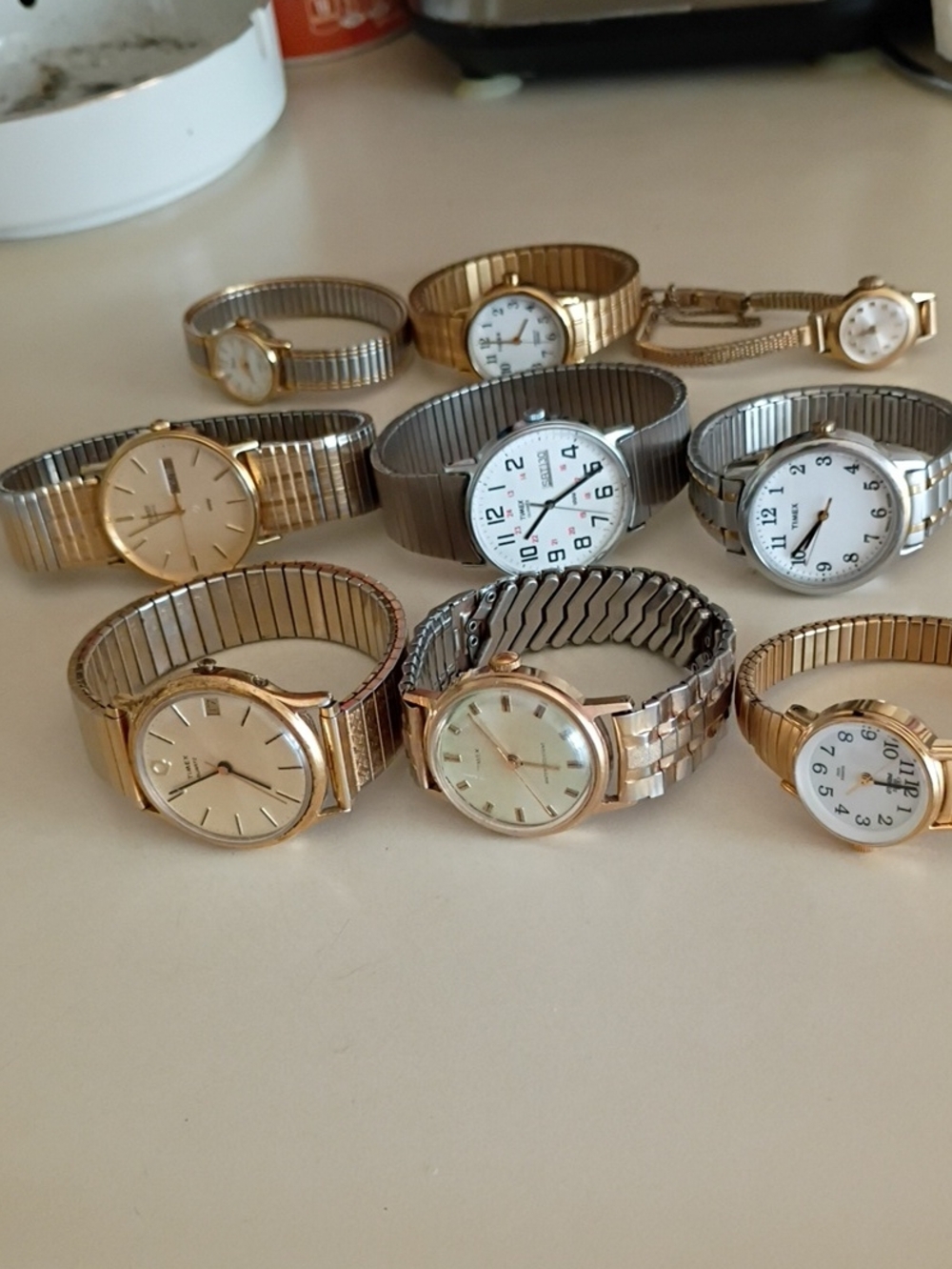 Mixed Vintage Gold & Silver Stretch Band Watches - Lot